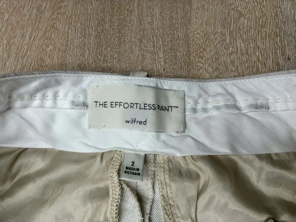 Aritzia The Effortless Pant CruiseLinen in Natural Ecru Size 2 Wide Leg